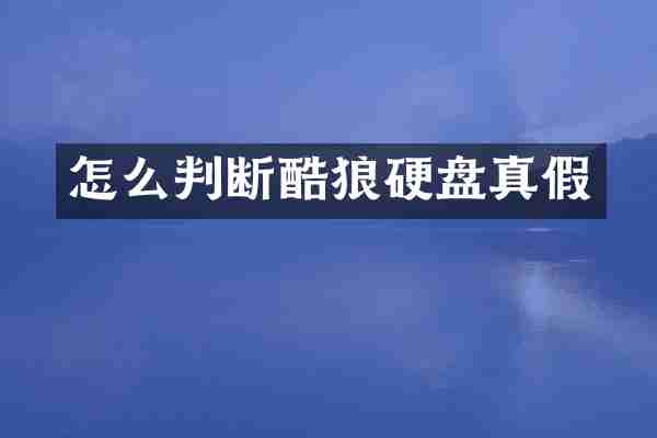 怎么判断酷狼硬盘真假