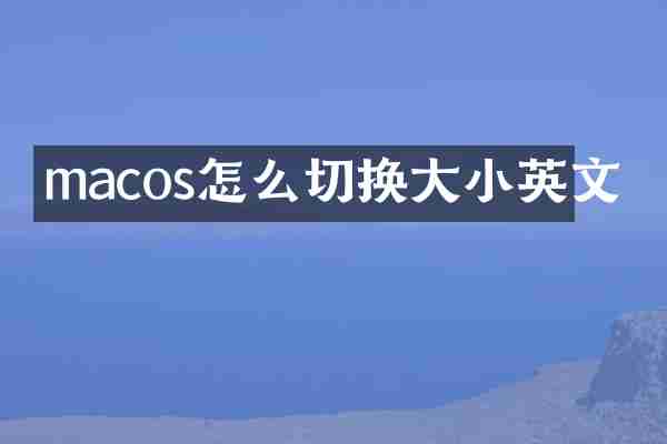macos怎么切换大小英文