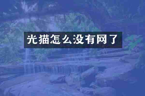 光猫怎么没有网了