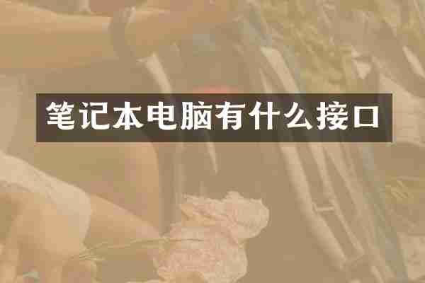笔记本电脑有什么接口