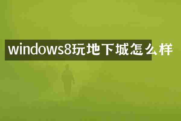 windows8玩地下城怎么样