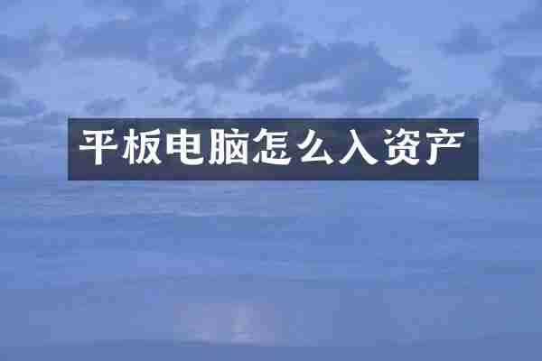 平板电脑怎么入资产