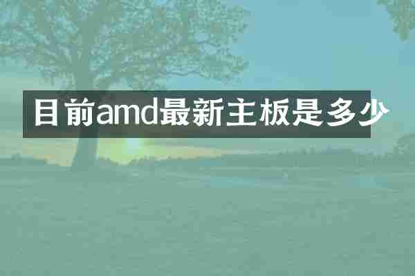 目前amd最新主板是多少
