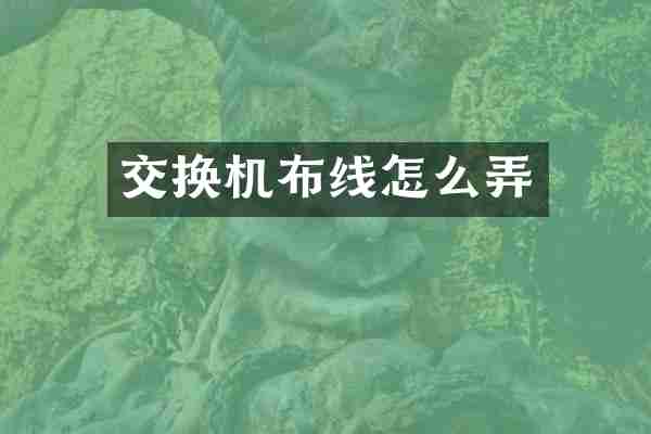 交换机布线怎么弄