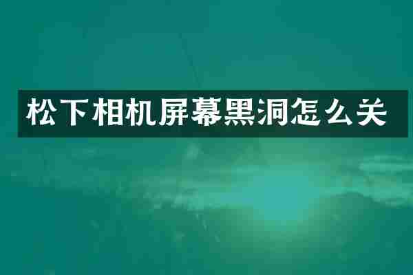 松下相机屏幕黑洞怎么关