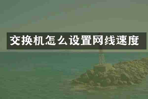 交换机怎么设置网线速度