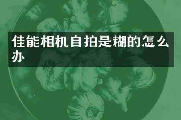 佳能相机自拍是糊的怎么办
