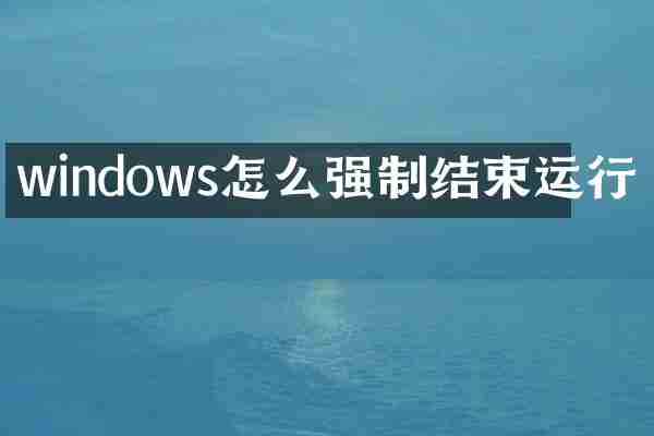 windows怎么强制结束运行