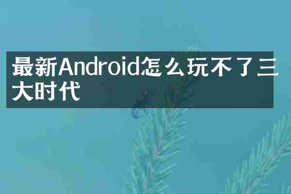 最新Android怎么玩不了三国大时代