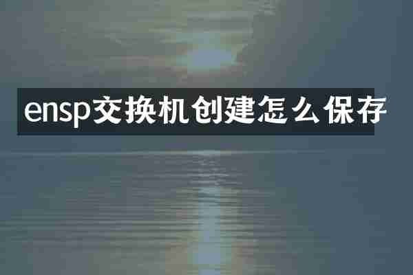 ensp交换机创建怎么保存