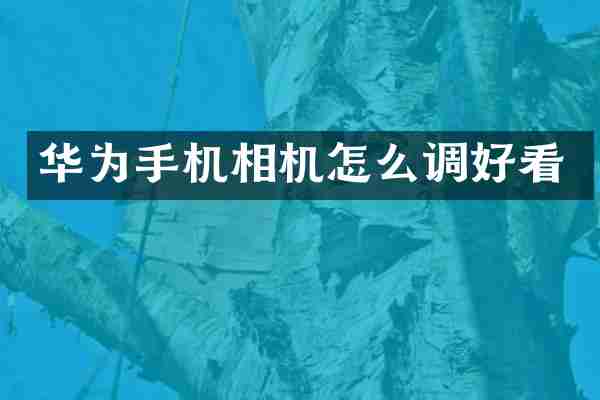 华为手机相机怎么调好看