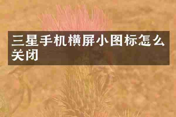 三星手机横屏小图标怎么关闭