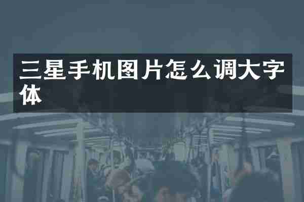 三星手机图片怎么调大字体