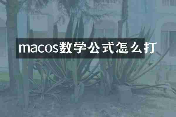 macos数学公式怎么打