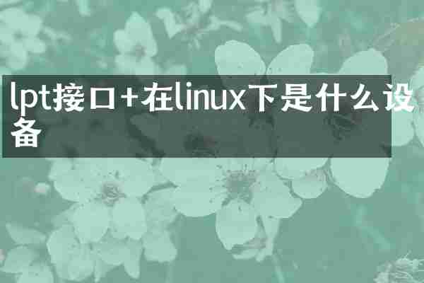 lpt接口+在linux下是什么设备