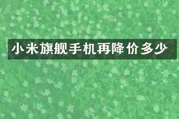 小米旗舰手机再降价多少
