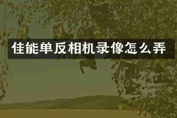 佳能单反相机录像怎么弄