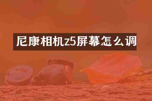 尼康相机z5屏幕怎么调