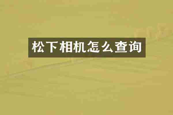 相机怎么查询