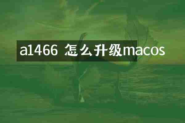 a1466 怎么升级macos