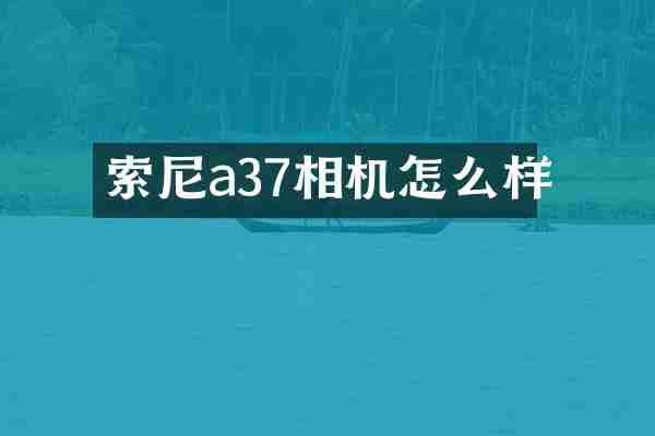 a37相机怎么样