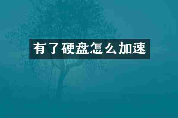 有了硬盘怎么加速