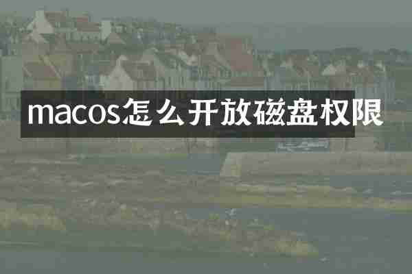 macos怎么开放磁盘权限