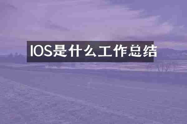 IOS是什么工作总结