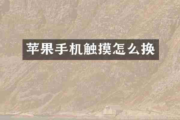 苹果手机触摸怎么换