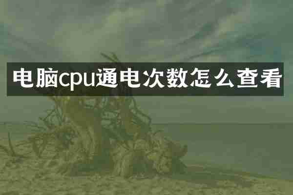 电脑cpu通电次数怎么查看