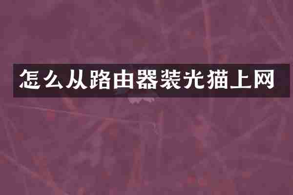 怎么从路由器装光猫上网