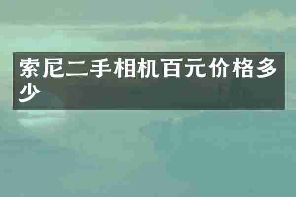 二手相机百元价格多少