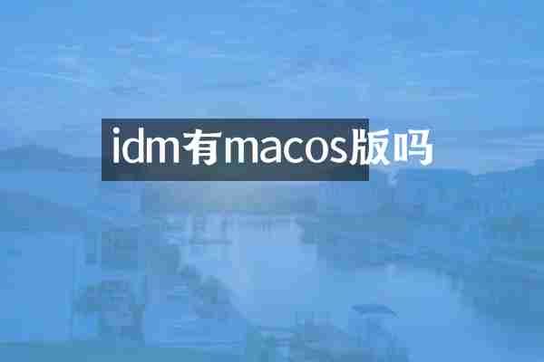 idm有macos版吗