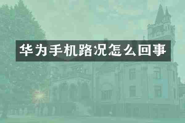 华为手机路况怎么回事