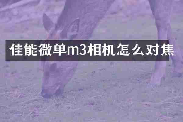 佳能微单m3相机怎么对焦