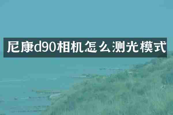 尼康d90相机怎么测光模式