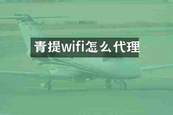 青提wifi怎么代理