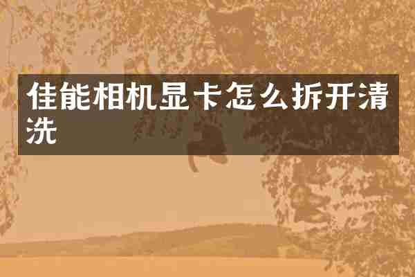 佳能相机显卡怎么拆开清洗