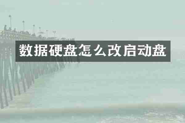 数据硬盘怎么改启动盘
