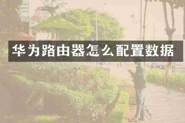 华为路由器怎么配置数据