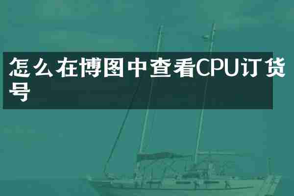 怎么在博图中查看CPU订货号