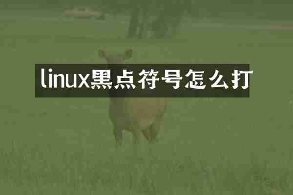 linux黑点符号怎么打