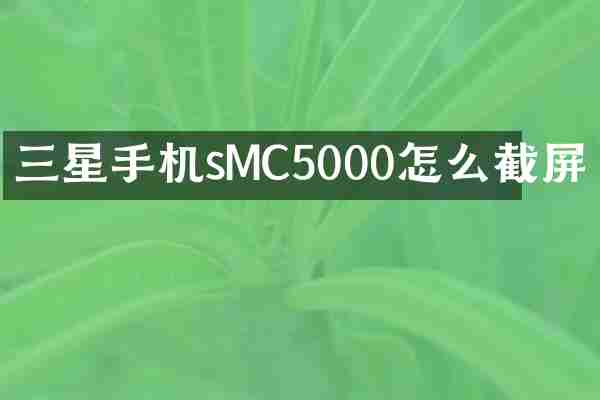 三星手机sMC5000怎么截屏