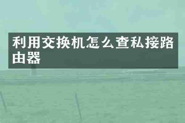 利用交换机怎么查私接路由器