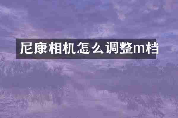尼康相机怎么调整m档