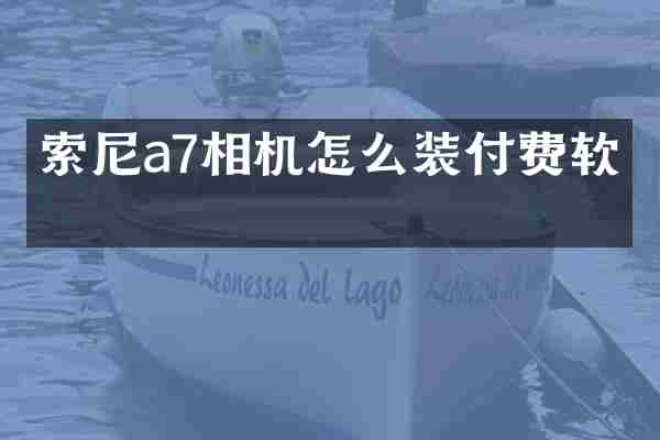 a7相机怎么装付费软件