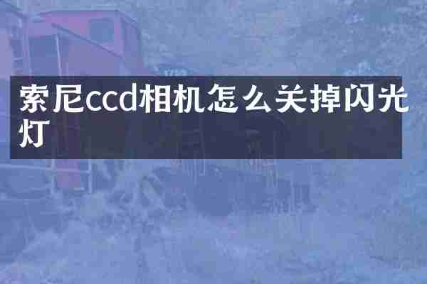 ccd相机怎么关掉闪光灯