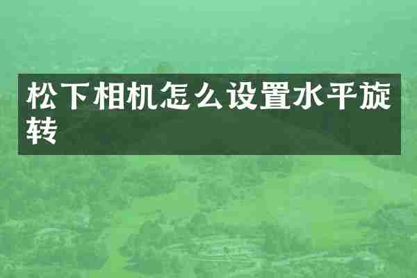 相机怎么设置水平旋转