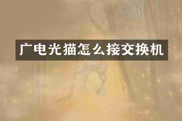 广电光猫怎么接交换机