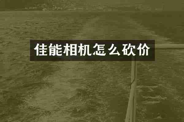 佳能相机怎么砍价